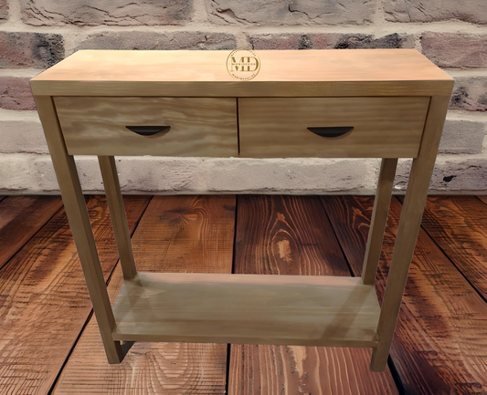 Mueble Consola 2 cajones y balda inferior con 3 cms de grosor.