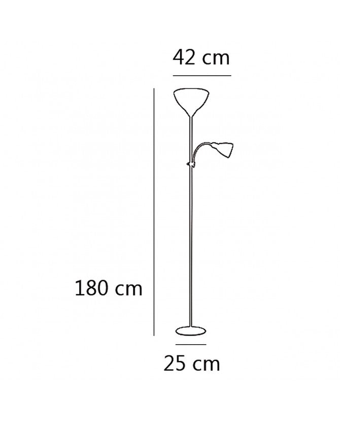 Lámpara PIE DE SALÓN KOPEN BLANCO C/L 1 X 60W E-27 + 1 X 40W E14