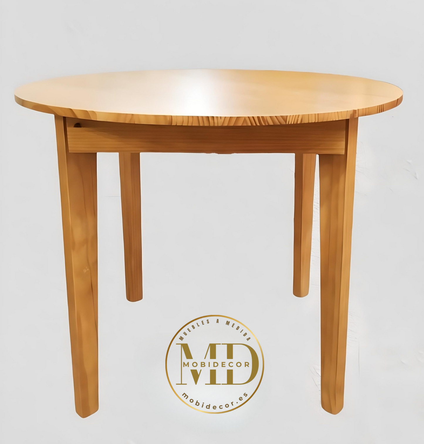 Mesa de Comedor 1 Pie en madera, redonda y fija.