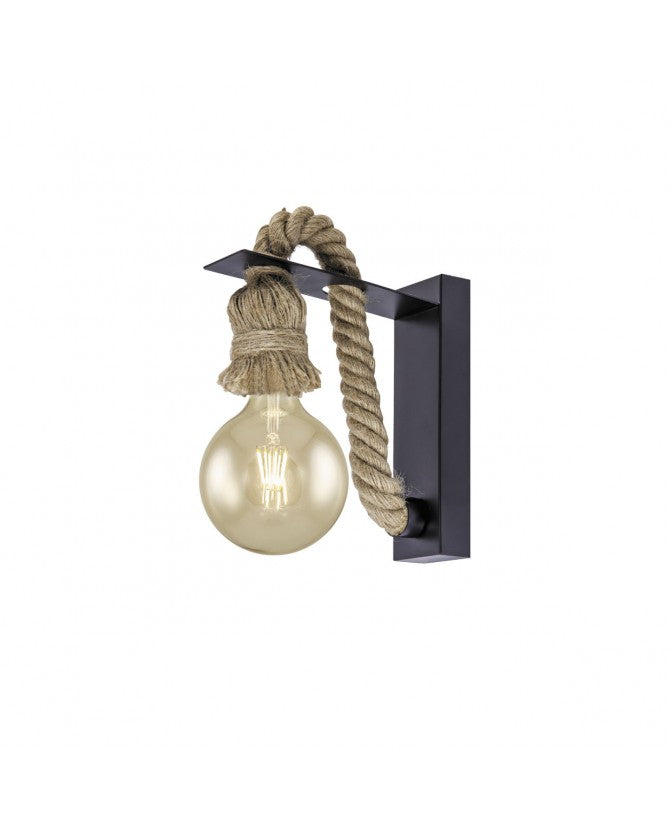 Lámpara de Pared APLIQUE ROPE NEGRO 1 X 60W E-27