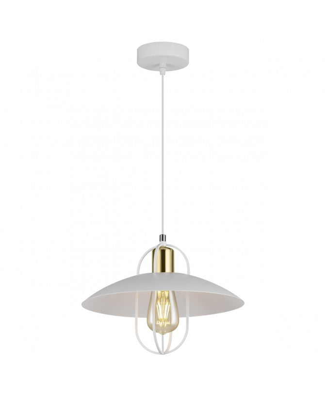 Lámpara de Techo COLGANTE 1L TELMO BLANCO-ORO 1 X 60W E-27