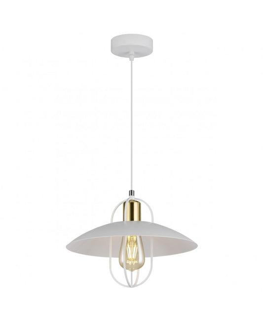 Lámpara de Techo COLGANTE 1L TELMO BLANCO-ORO 1 X 60W E-27