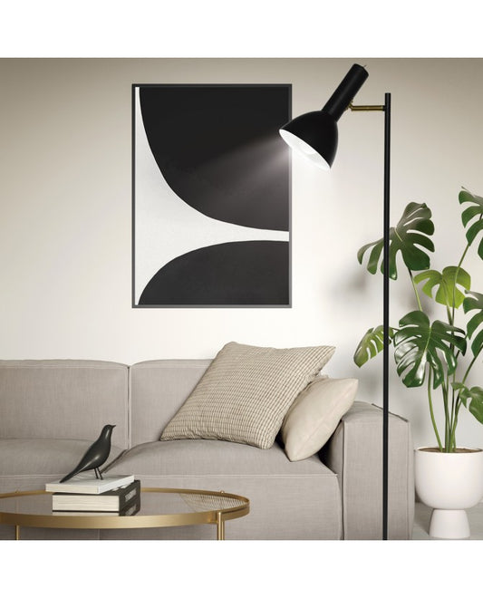 Lámpara PIE DE SALÓN LUMIERE NEGRO 1 X 60W E-27