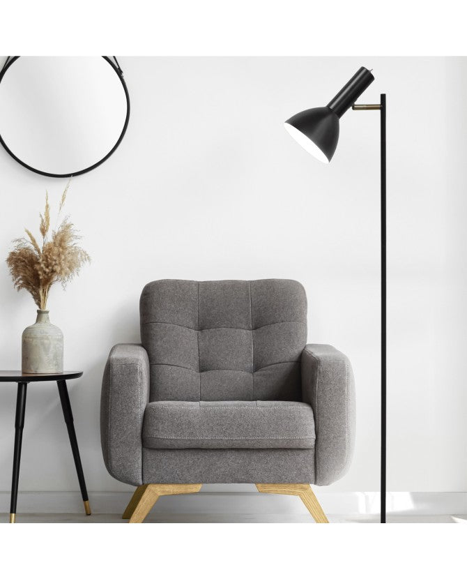 Lámpara PIE DE SALÓN LUMIERE NEGRO 1 X 60W E-27