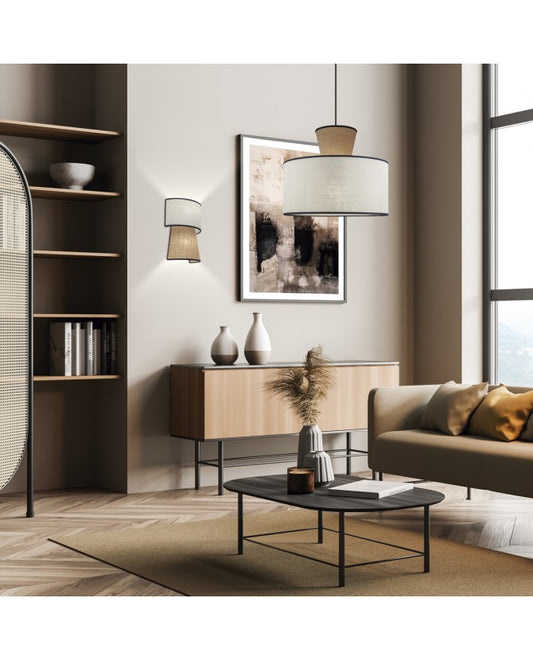 Lámpara de Techo COLGANTE SELMA BEIGE-TOSTADO 1 X 60W E-27