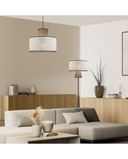 Lámpara de Techo COLGANTE SELMA BEIGE-TOSTADO 1 X 60W E-27