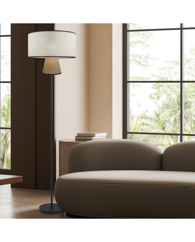 Lámpara PIE SALÓN SELMA BEIGE-TOSTADO 1 X 60W E-27