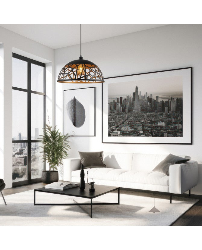 Lámpara de Techo COLGANTE SITO NEGRO/ORO 1 X 60W E-27