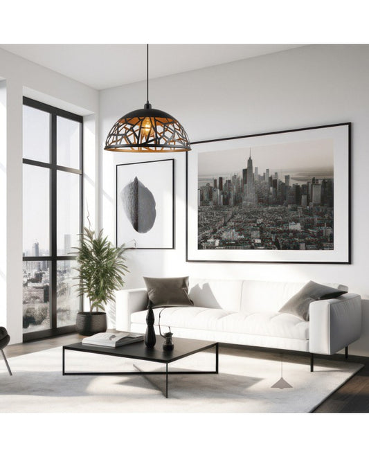 Lámpara de Techo COLGANTE SITO NEGRO/ORO 1 X 60W E-27