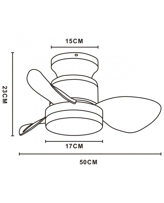 VENTILADOR DE TECHO SALENTO BLANCO 558 mm 3 PALAS