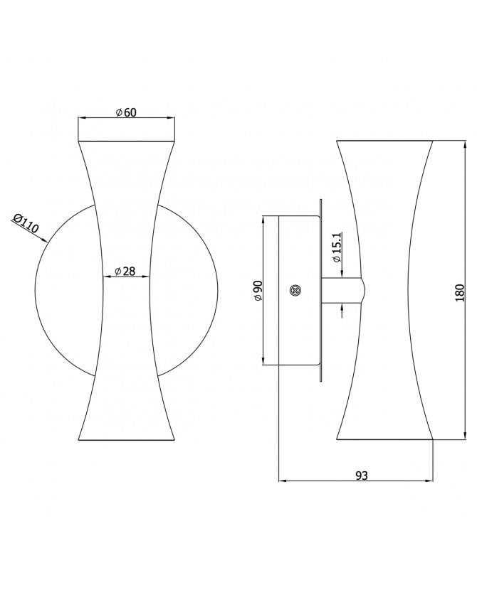 Lámpara de Pared APLIQUE ALDA NEGRO 2 X 50W GU-10