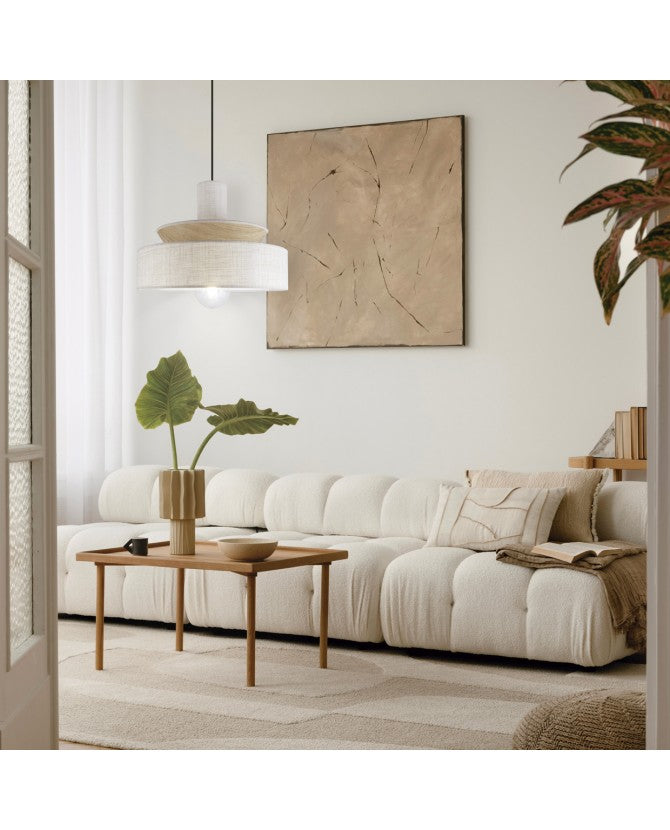 Lámpara de Techo COLGANTE MOHANA LINO TOSTADO 1 X 60W E-27