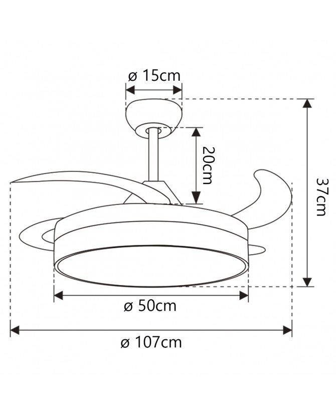 VENTILADOR DE TECHO TOGO MADERA 50 cms 3 PALAS
