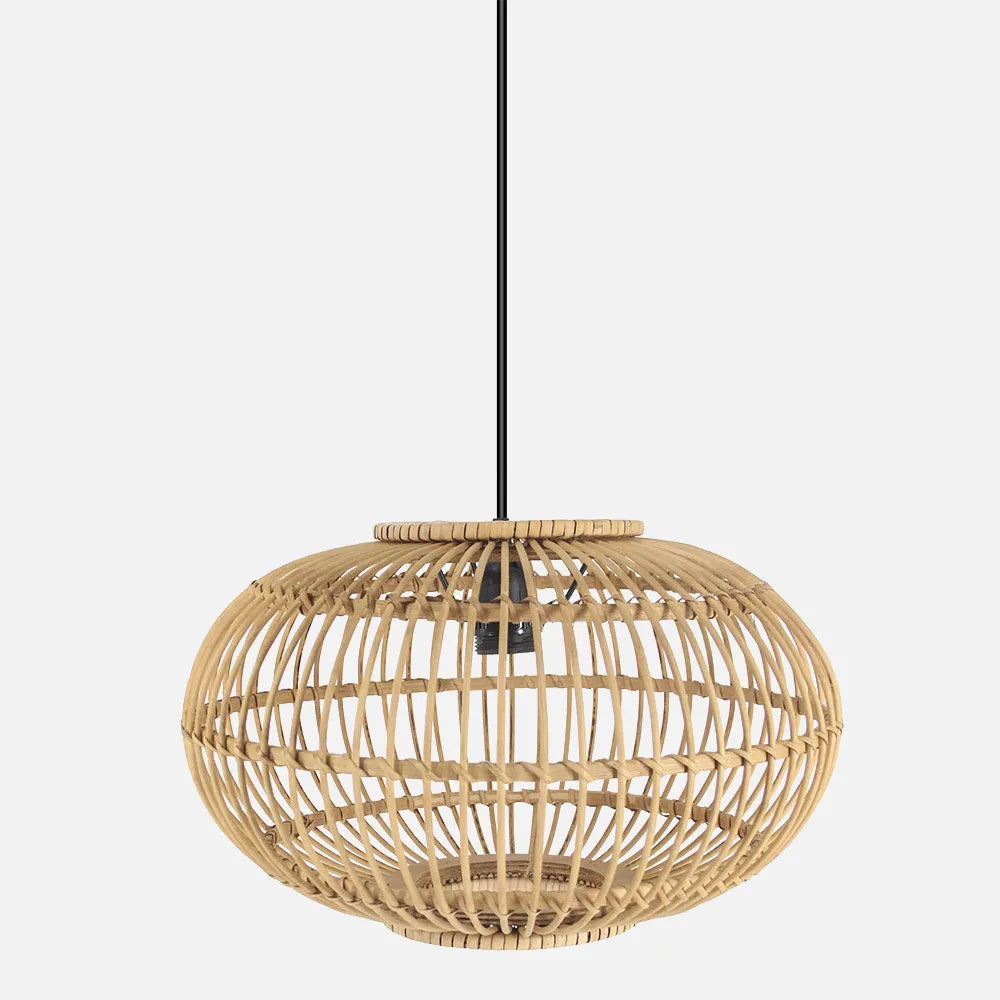 Lámpara de Techo Colgante BAMBÚ Viseu Neg/natural 1xe27 Regx40x40cm