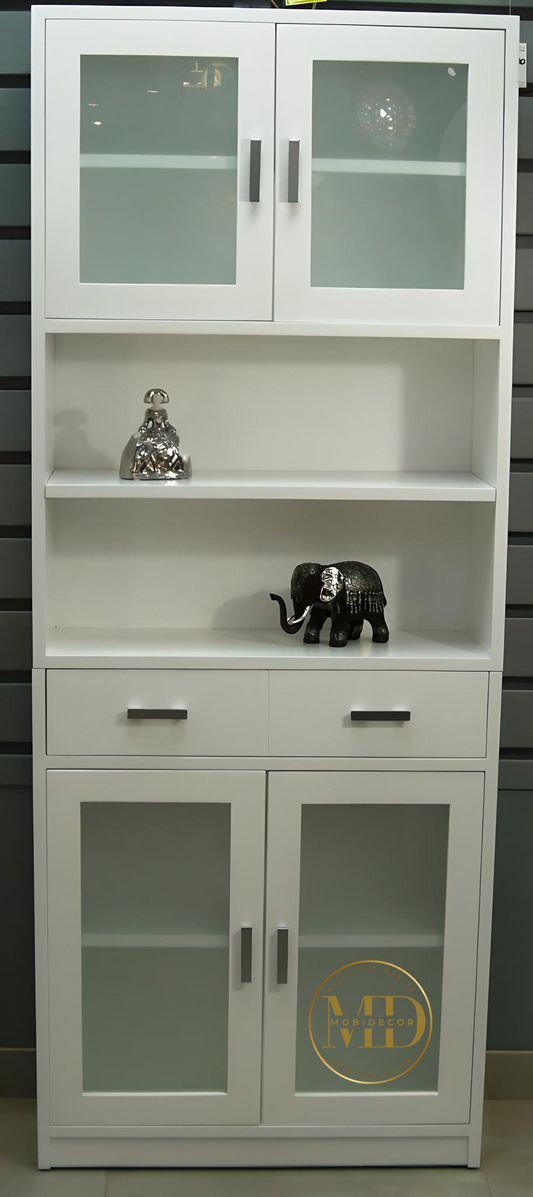 Mueble Librería vitrina de madera.