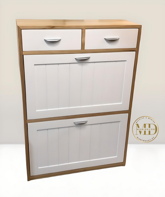 Mueble Zapatero de Madera con dos cajones y dos portones para calzado.