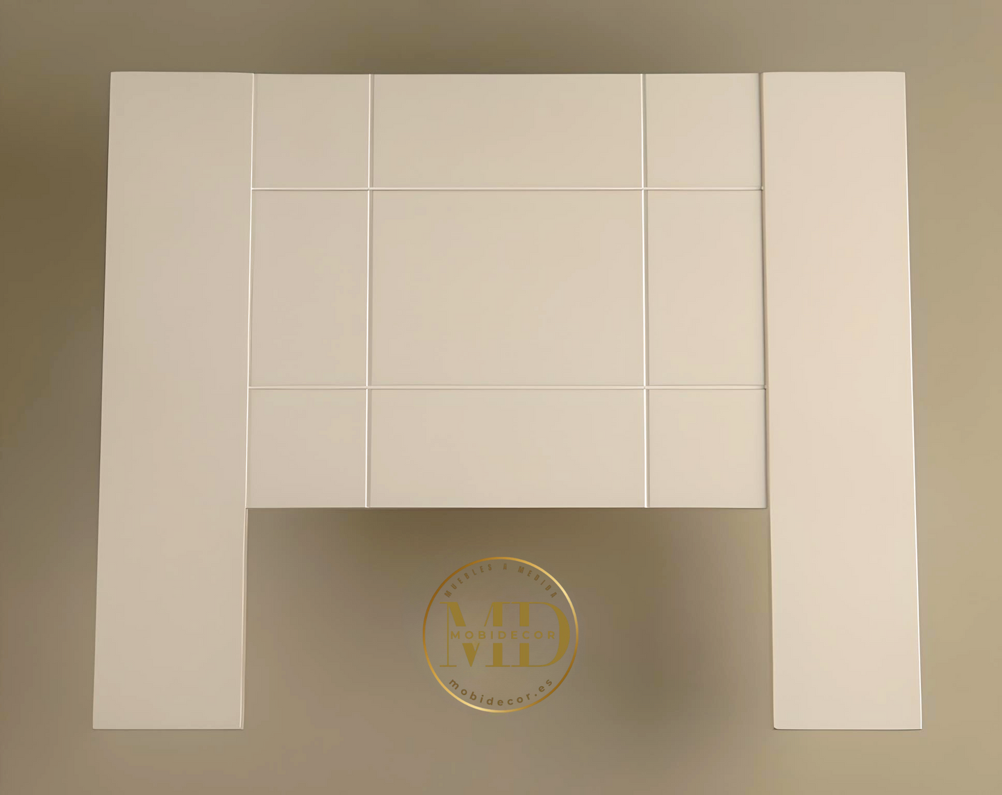 Cabecero de madera, diseñado a rayas cuatro esquinas.