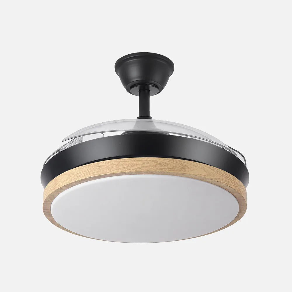 Ventilador Dc Evros Negro/Haya 72w 6120lm 91d 3aspas Desplegables